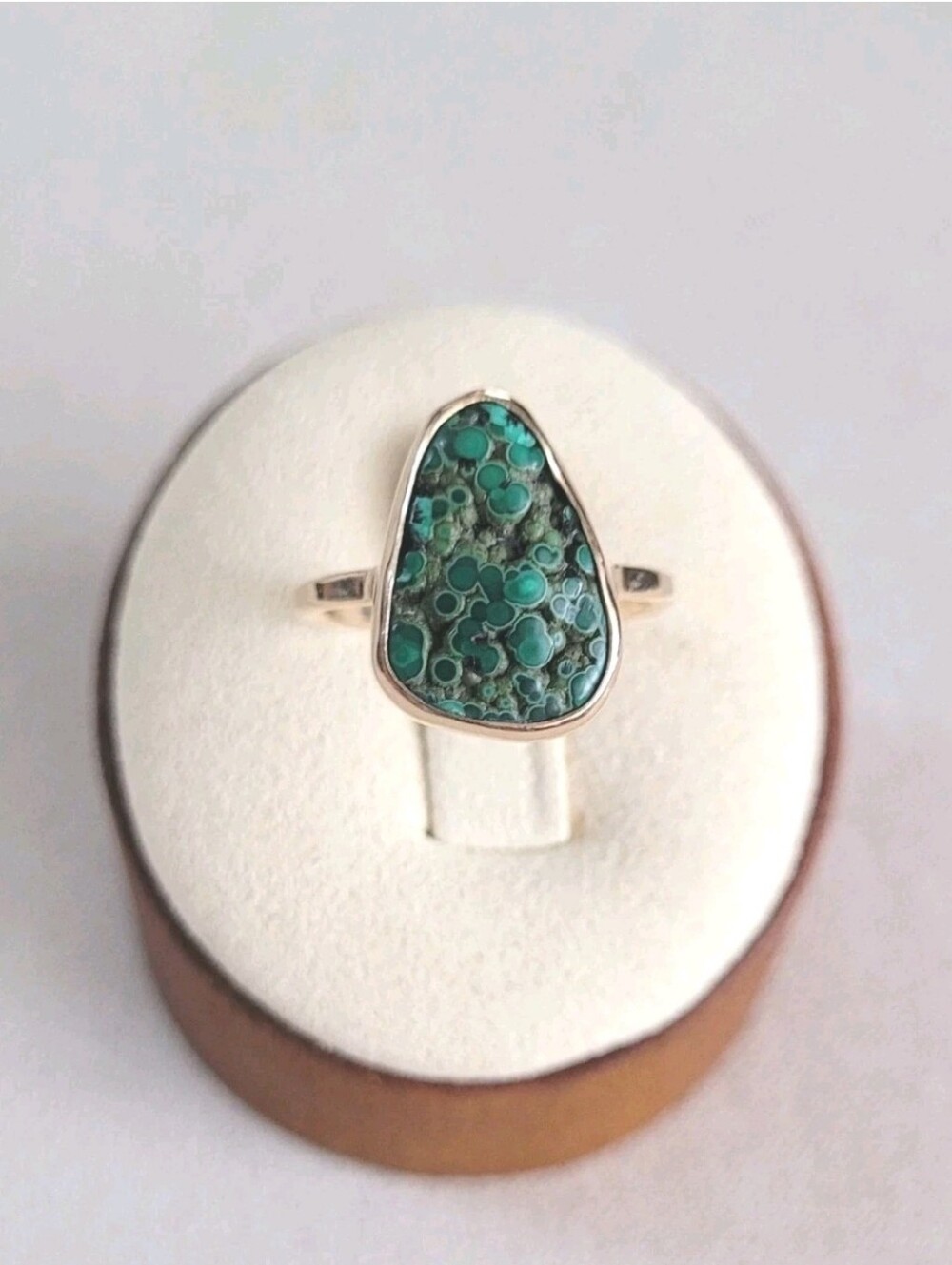 Melissa Joy Manning 14K Gold Botryoidal Malachite Ring MJM Size 6.5 / 7 - Picture 8 of 11